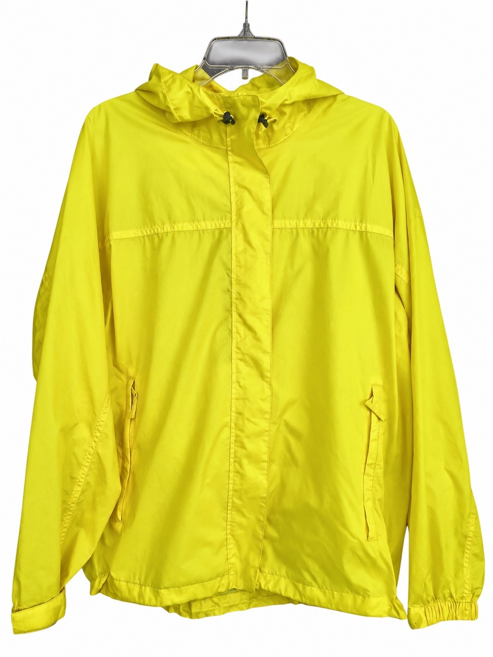 Lands' End Yellow Hooded Rain Jacket size M
